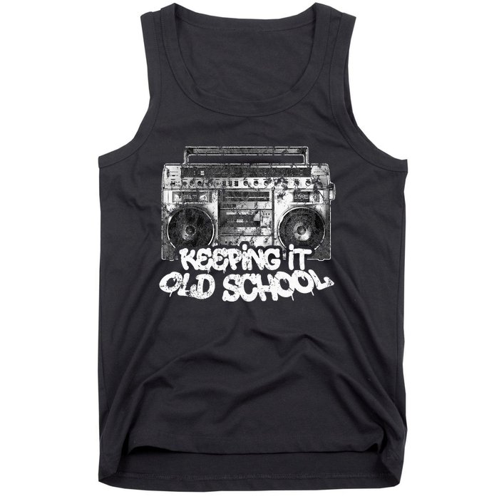 Keeping It Old School  Vintage Boombox Graffiti Tank Top