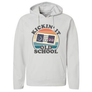 Kickin It Old School Retro 80s Video Game Gaming Gamer Gift Performance Fleece Hoodie