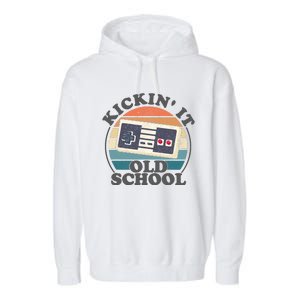 Kickin It Old School Retro 80s Video Game Gaming Gamer Gift Garment-Dyed Fleece Hoodie