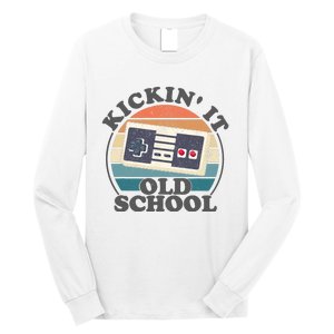 Kickin It Old School Retro 80s Video Game Gaming Gamer Gift Long Sleeve Shirt