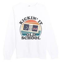 Kickin It Old School Retro 80s Video Game Gaming Gamer Gift Premium Crewneck Sweatshirt