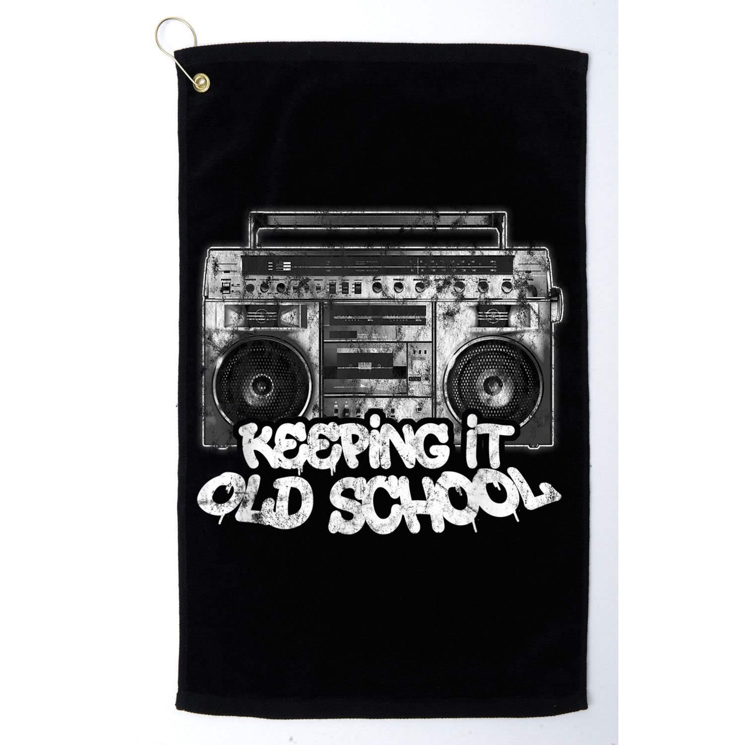 Keeping It Old School Cute Gift Vintage Boombox Graffiti Gift Golf Towel