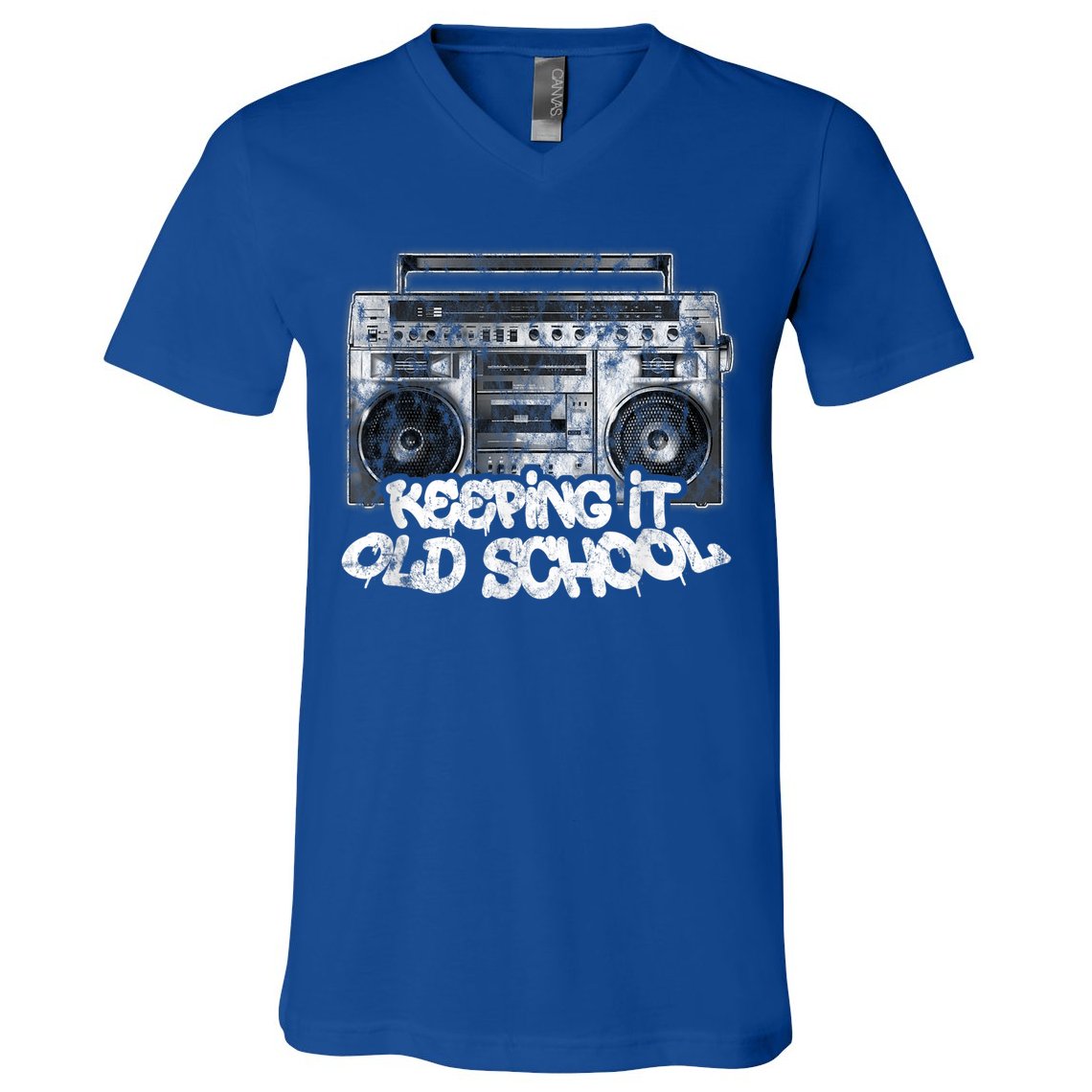Keeping It Old School Cute Gift Vintage Boombox Graffiti Gift V-Neck T-Shirt