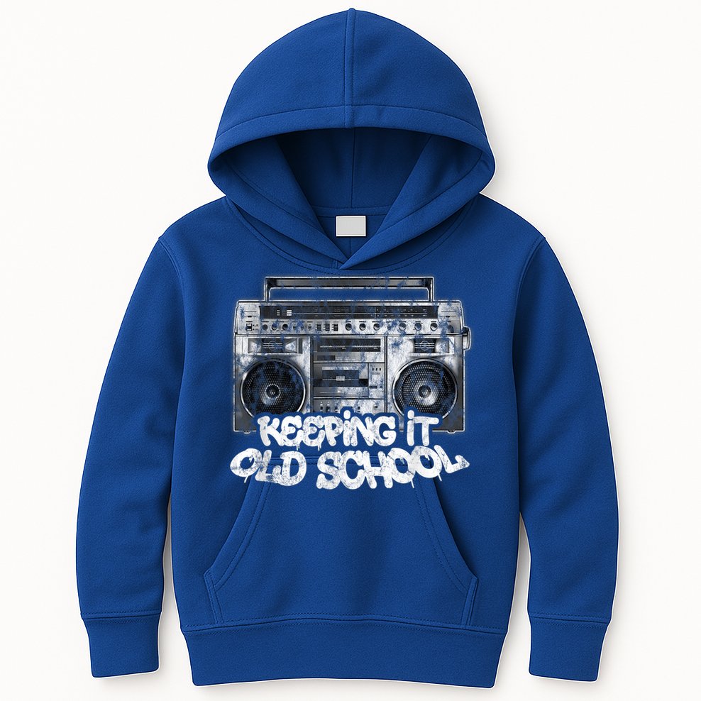 Keeping It Old School Cute Gift Vintage Boombox Graffiti Gift Kids Hoodie