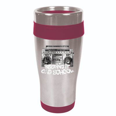 Keeping It Old School Cute Gift Vintage Boombox Graffiti Gift 16oz Travel Tumbler