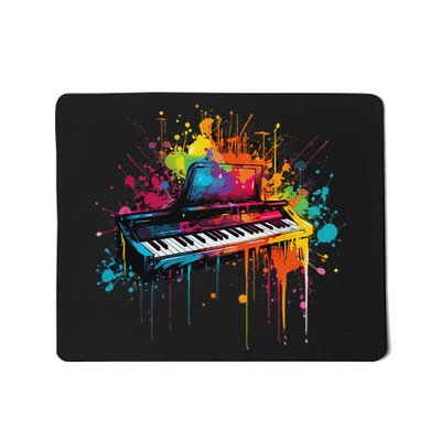 Keyboard Instrument On Colorful Painted Keyboard Mousepad