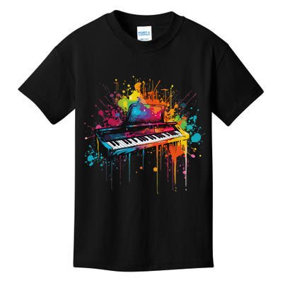 Keyboard Instrument On Colorful Painted Keyboard Kids T-Shirt