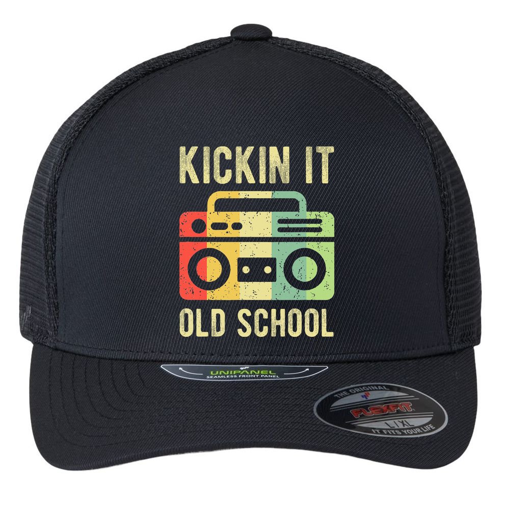 Kickin It Old School 80s 90s Retro Music Flexfit Unipanel Trucker Cap