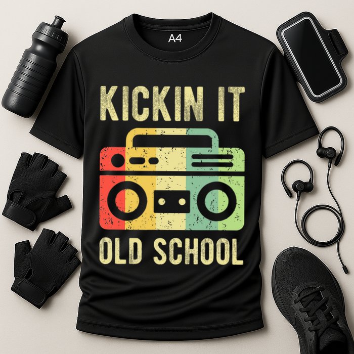 Kickin It Old School 80s 90s Retro Music Cooling Performance Crew T-Shirt