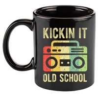Kickin It Old School 80s 90s Retro Music 11oz C Handle Ceramic Mug