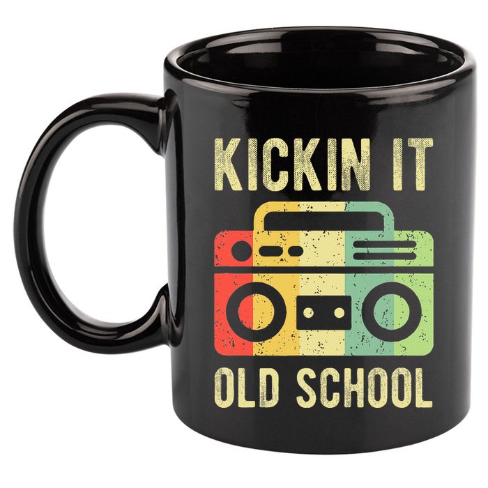 Kickin It Old School 80s 90s Retro Music 11oz C Handle Ceramic Mug