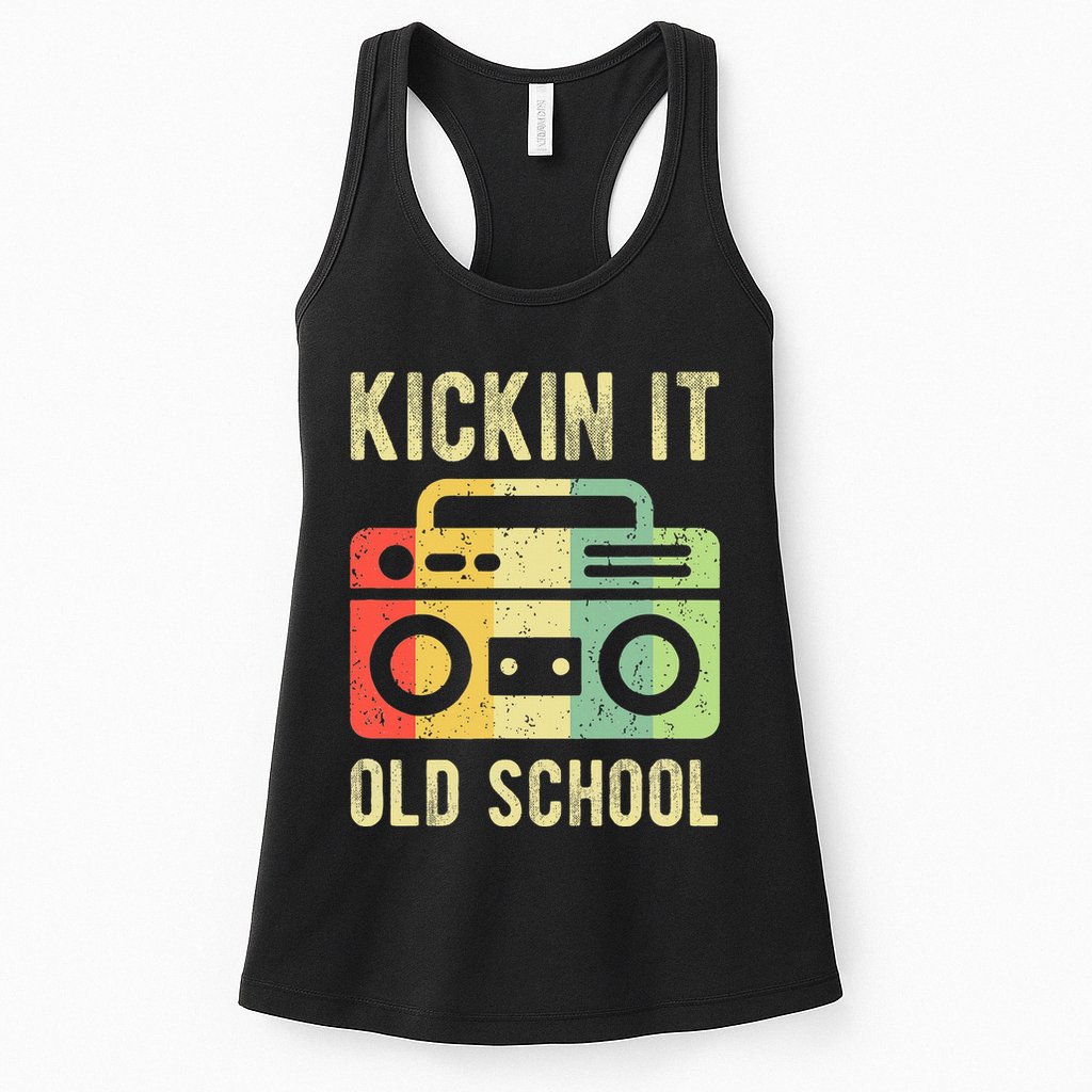 Kickin It Old School 80s 90s Retro Music Womens Tank Top