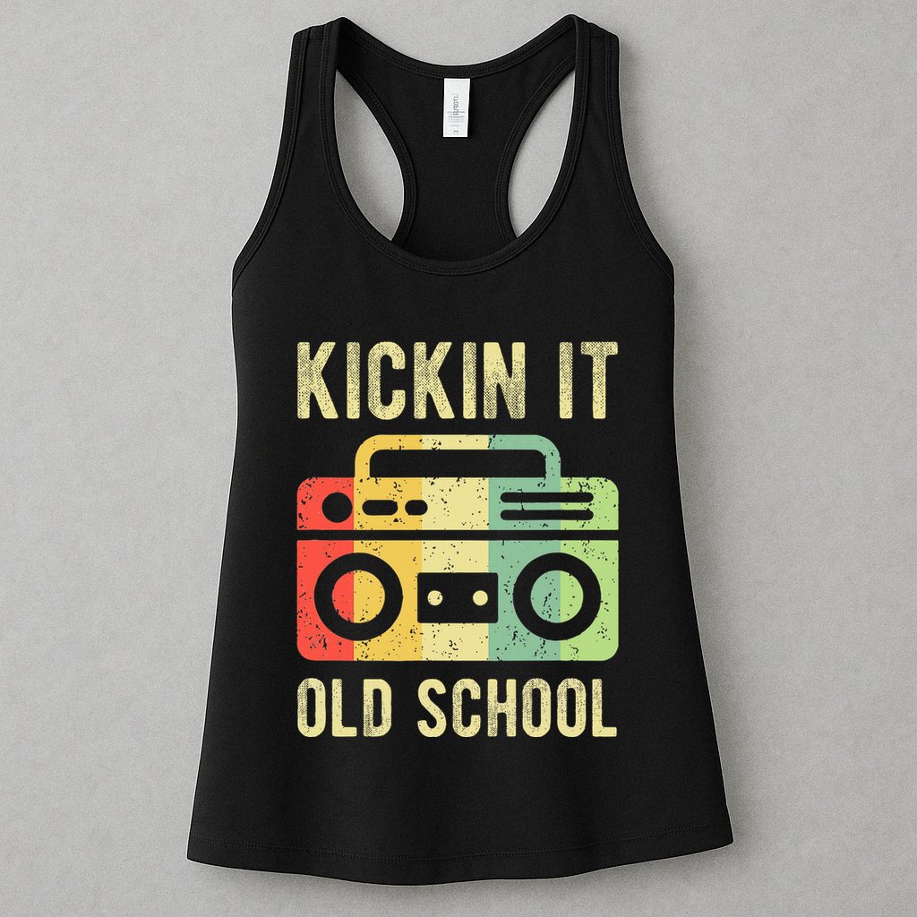 Kickin It Old School 80s 90s Retro Music Womens Tank Top
