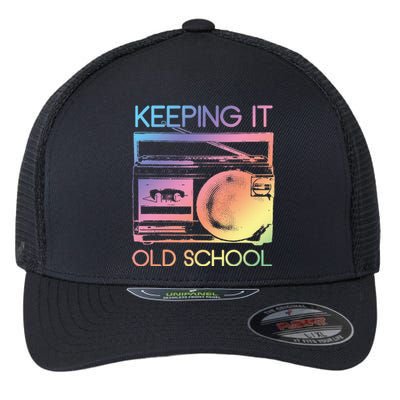 Keeping It Old School Retro 80s 90s Boombox Music Flexfit Unipanel Trucker Cap