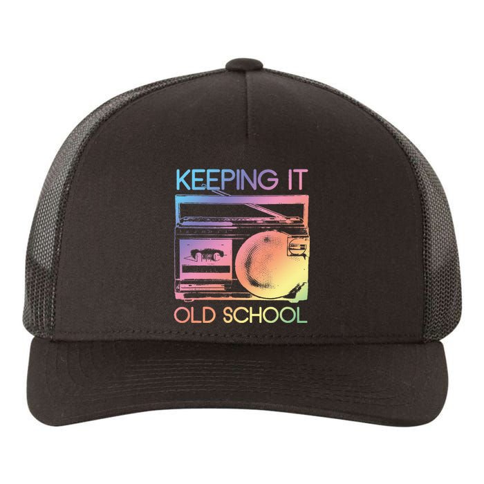 Keeping It Old School Retro 80s 90s Boombox Music Yupoong Adult 5-Panel Trucker Hat