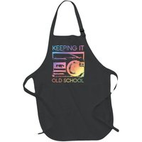 Keeping It Old School Retro 80s 90s Boombox Music Full-Length Apron With Pockets