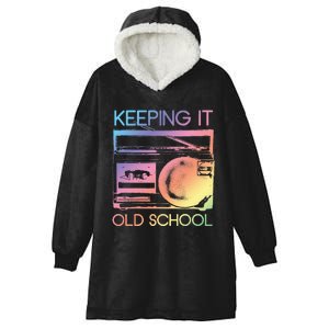 Keeping It Old School Retro 80s 90s Boombox Music Hooded Wearable Blanket