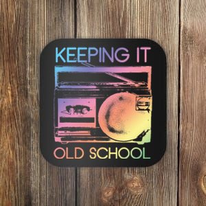 Keeping It Old School Retro 80s 90s Boombox Music Coaster