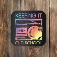 Keeping It Old School Retro 80s 90s Boombox Music Coaster