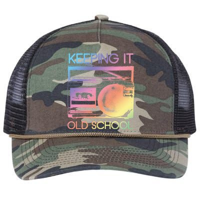 Keeping It Old School Retro 80s 90s Boombox Music Retro Rope Trucker Hat Cap