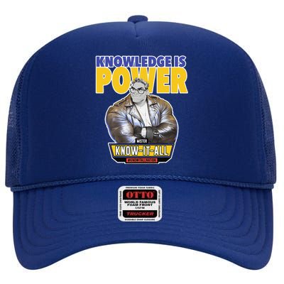 Knowledge Is Power High Crown Mesh Back Trucker Hat