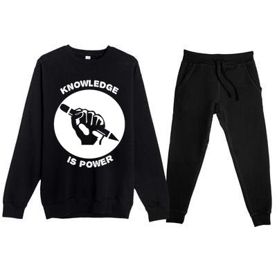 Knowledge Is Political Power Voting Election Vote Gift Premium Crewneck Sweatsuit Set