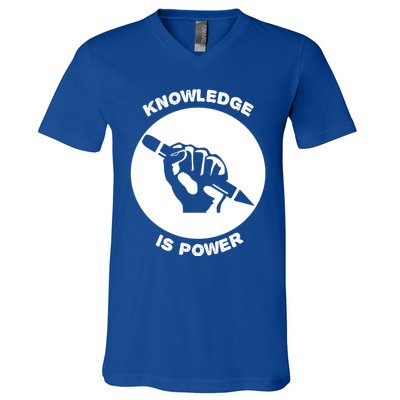 Knowledge Is Political Power Voting Election Vote Gift V-Neck T-Shirt