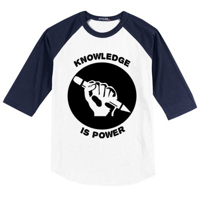 Knowledge Is Political Power Voting Election Vote Gift Baseball Sleeve Shirt