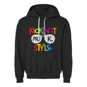 Kickin it Pre-K Style Back to School Teacher Garment-Dyed Fleece Hoodie