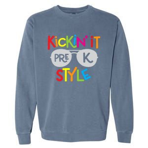 Kickin it Pre-K Style Back to School Teacher Garment-Dyed Sweatshirt