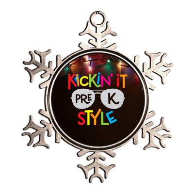 Kickin it Pre-K Style Back to School Teacher Metallic Star Ornament