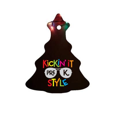 Kickin it Pre-K Style Back to School Teacher Ceramic Tree Ornament