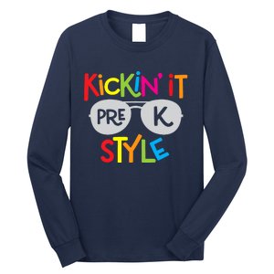 Kickin it Pre-K Style Back to School Teacher Long Sleeve Shirt