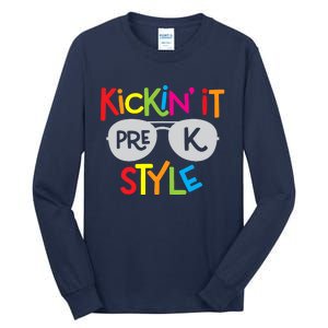 Kickin it Pre-K Style Back to School Teacher Tall Long Sleeve T-Shirt