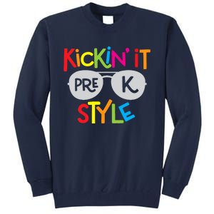 Kickin it Pre-K Style Back to School Teacher Tall Sweatshirt