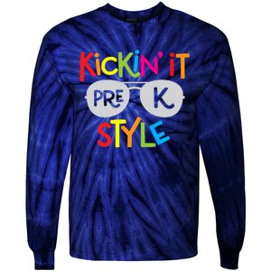 Kickin it Pre-K Style Back to School Teacher Tie-Dye Long Sleeve Shirt