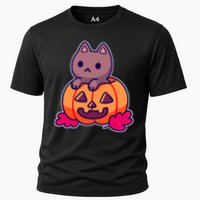Kitten In pumpkin Cute Halloween Cooling Performance Crew T-Shirt