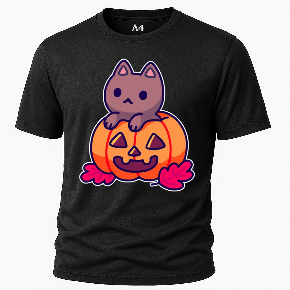 Kitten In pumpkin Cute Halloween Cooling Performance Crew T-Shirt