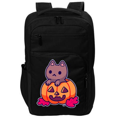 Kitten In pumpkin Cute Halloween Impact Tech Backpack