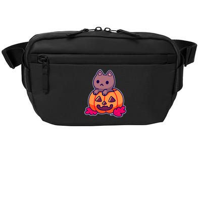 Kitten In pumpkin Cute Halloween Crossbody Pack