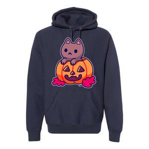 Kitten In pumpkin Cute Halloween Premium Hoodie