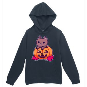 Kitten In pumpkin Cute Halloween Urban Pullover Hoodie