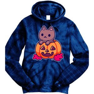 Kitten In pumpkin Cute Halloween Tie Dye Hoodie