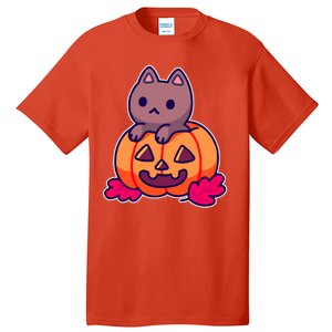 Kitten In pumpkin Cute Halloween Tall T-Shirt