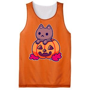 Kitten In pumpkin Cute Halloween Mesh Reversible Basketball Jersey Tank