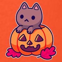 Kitten In pumpkin Cute Halloween Premium T-Shirt