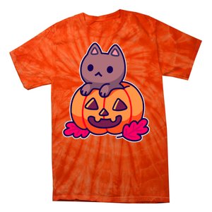 Kitten In pumpkin Cute Halloween Tie-Dye T-Shirt