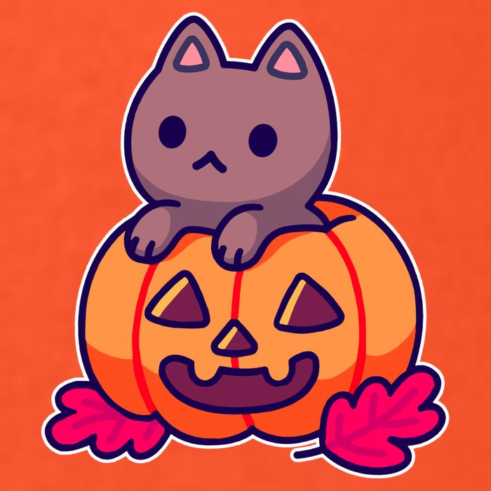 Kitten In pumpkin Cute Halloween Visor