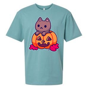 Kitten In pumpkin Cute Halloween Sueded Cloud Jersey T-Shirt