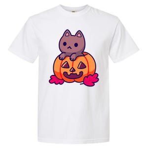 Kitten In pumpkin Cute Halloween Garment-Dyed Heavyweight T-Shirt